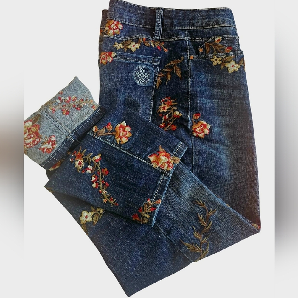 Laurie Felt Los Angeles Women’s Classic Slim Leg w/ Embroidery Jeans | Size: 10